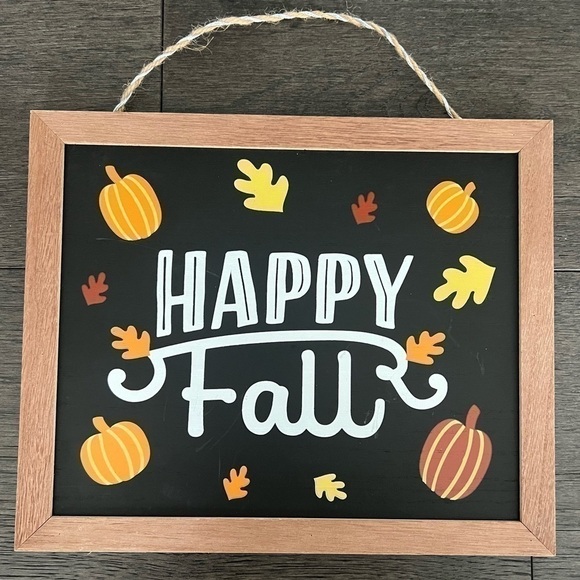 Happy Fall Pumpkin Leaves Hanging Sign - Picture 1 of 2